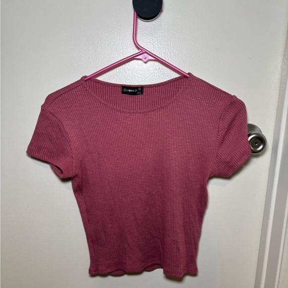 Pink Ribbed Women's Top - Picture 2 of 2